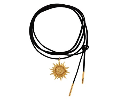 Czarny choker ze słońcem, wiązany z przodu z kolekcji Olimpia (C24/WIO/37AU) Czarny choker ze słońcem, wiązany z przodu z kolekcji Olimpia (C24/WIO/37AU)