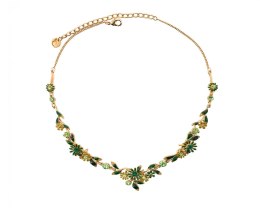 Kolia delikatne, zielone kwiatuszki z kryształkami z kolekcji Blossom (C8155AU/Z)