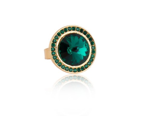 Regulowany pierścionek z kryształem Primero w kolorze Emerald (R24/LAT/64/3AU) Regulowany pierścionek z kryształem Primero w kolorze Emerald (R24/LAT/64/3AU)